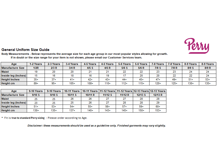 Sizing Guide